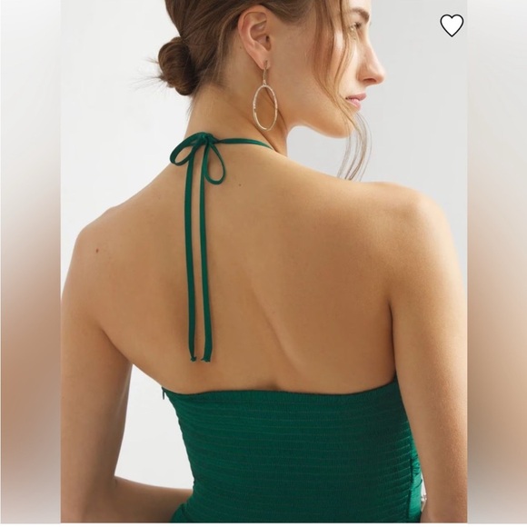 WHBM $170 Strapless Pleated Tie-Waist Dress - Picture 4 of 8